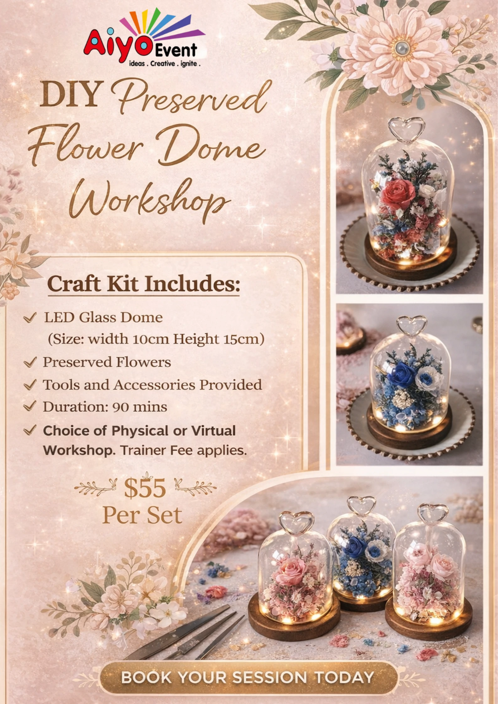 DIY Preserved Flower Dome